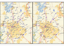 Charlotte-Mecklenburg FINS—Left: rain-gage network. Right: stream-gage network.