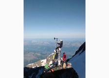 The weather station sits just below the peak of Mont Blanc, Europe's tallest mountain