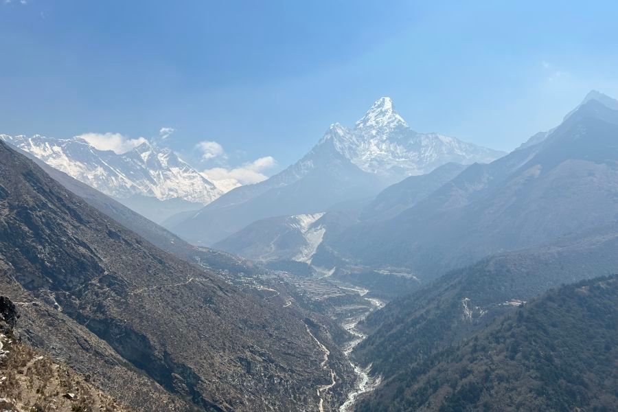 Mount Everest weather station in a high-altitude mountain environment